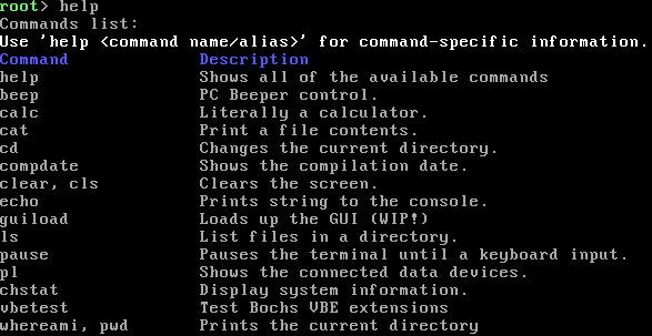 Help command